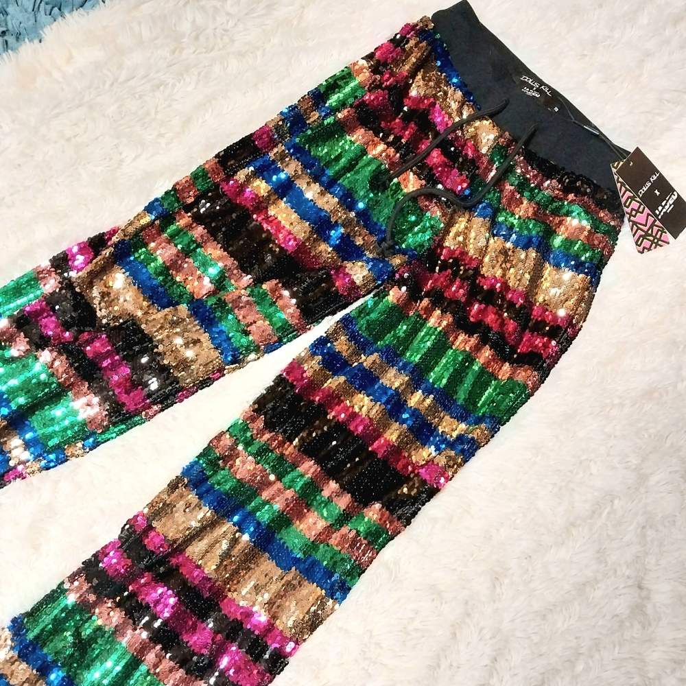 Jaded London x Dolls Kill Xs S Multi Color Striped Lined Pants Clown Cute